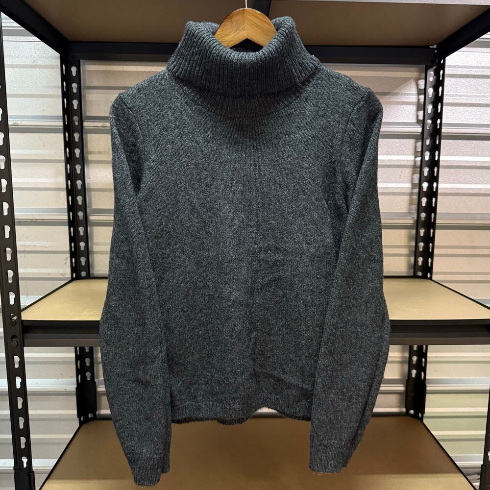 Cynthia Rowley Wool Blend Turtleneck Side Tie Charcoal Gray Womens Size M